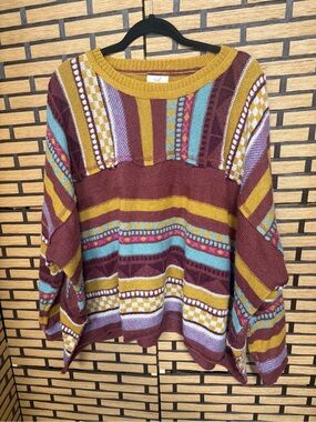 Easel multi color sweater size large